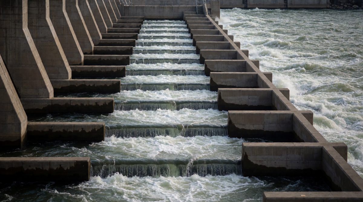Fish ladders help fish get past dams
