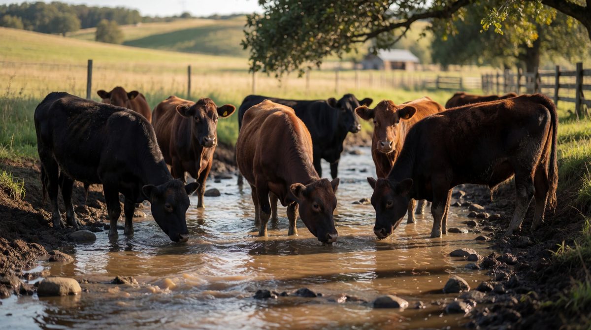 Livestock can pollute streams with waste