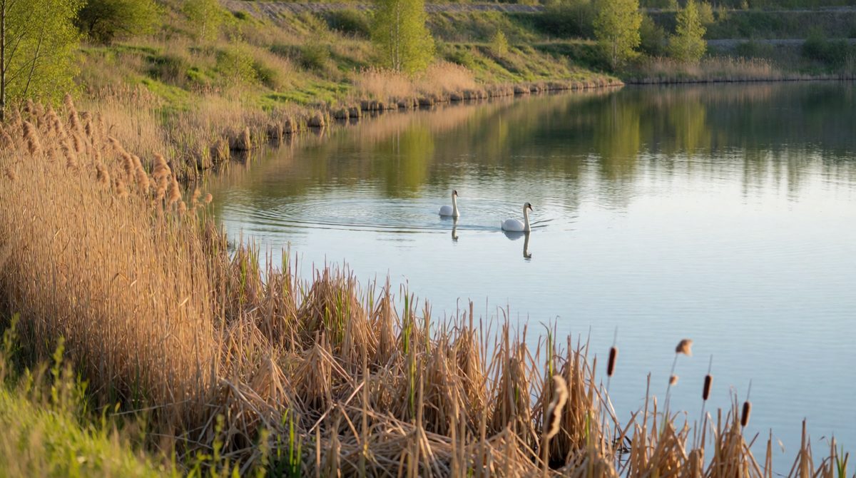 Old gravel pits can become lakes and nature reserves