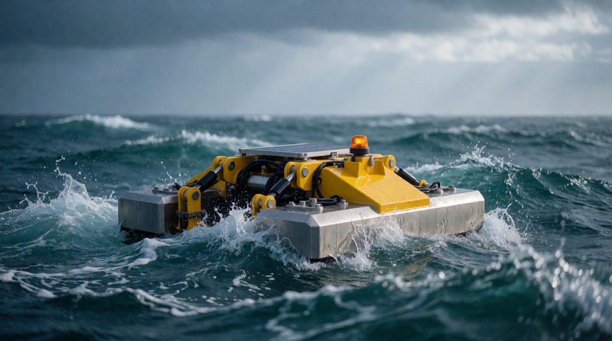 Wave energy devices capture power from the sea