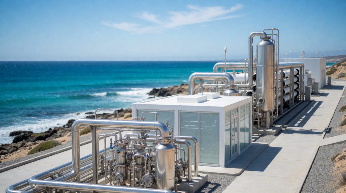 Desalination plants turn seawater into drinking water