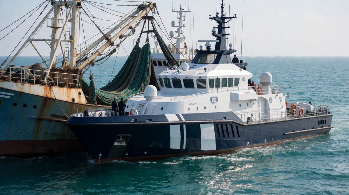 Patrol boats check that quotas are followed