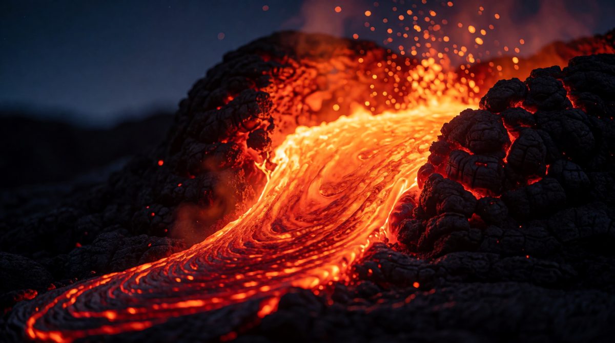 Molten rock comes from deep inside the Earth