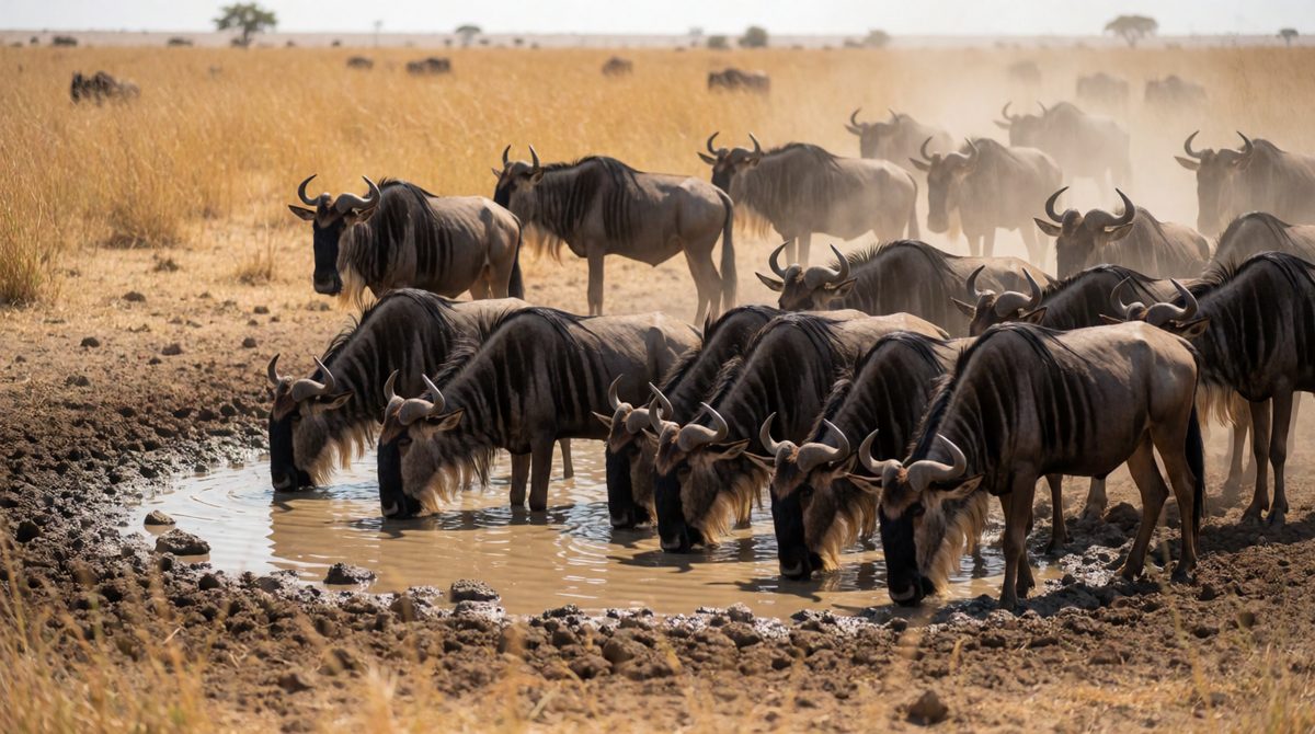 Drought forces animals to compete for water