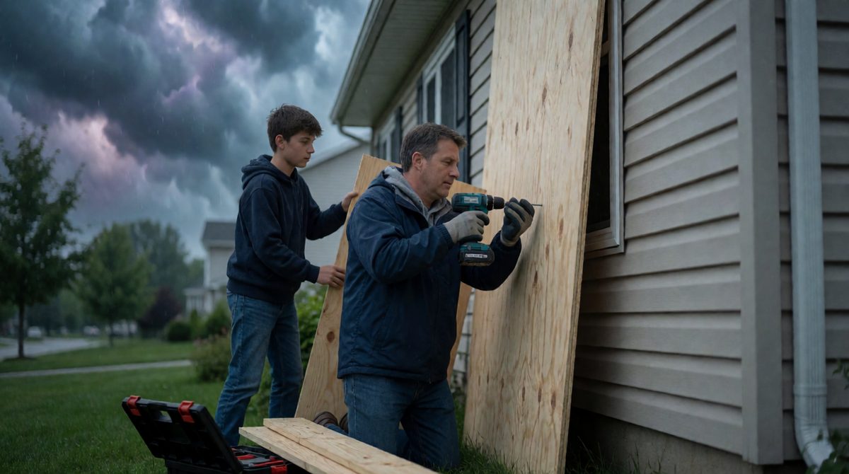 Households prepare before a cyclone arrives