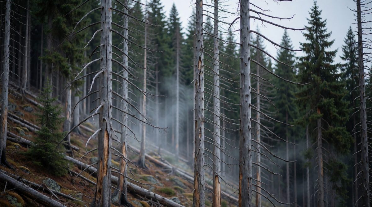 Acid rain can damage whole forests