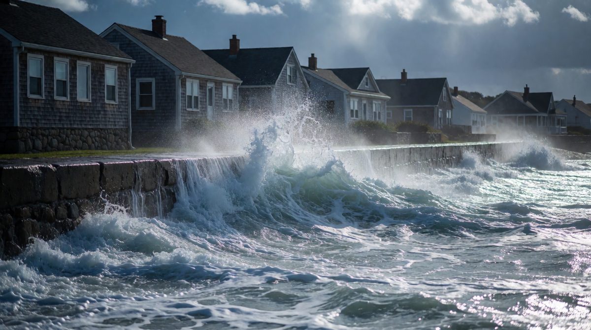 Rising seas come from melting land ice and warming water that expands, putting low coastal towns at risk