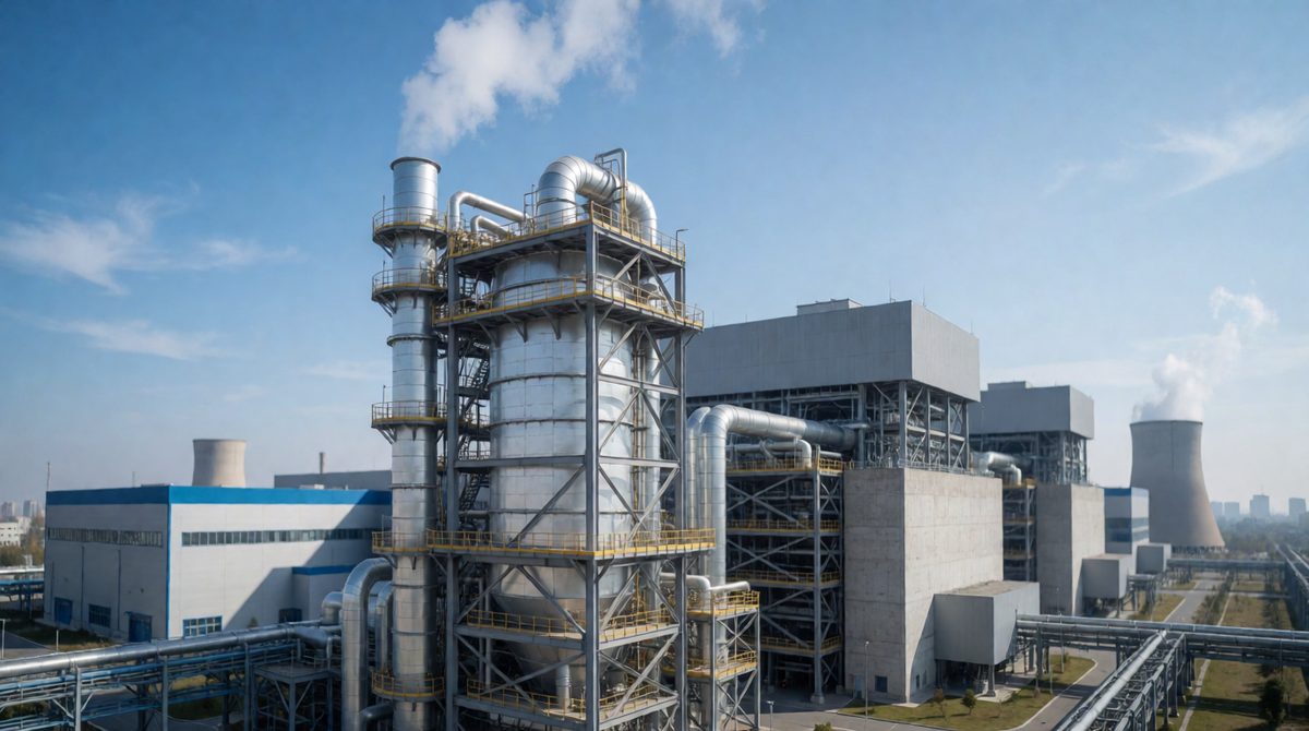 Scrubbers remove sulphur dioxide from power station chimneys
