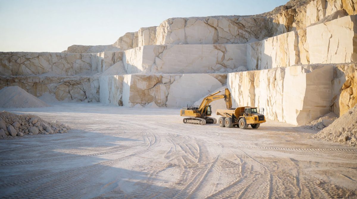 Limestone quarries like this supply the stone and cement that build our towns, which is why sedimentary rocks matter economically