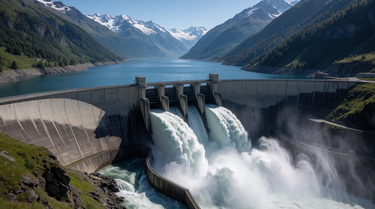 Hydroelectric dams turn moving water into electricity