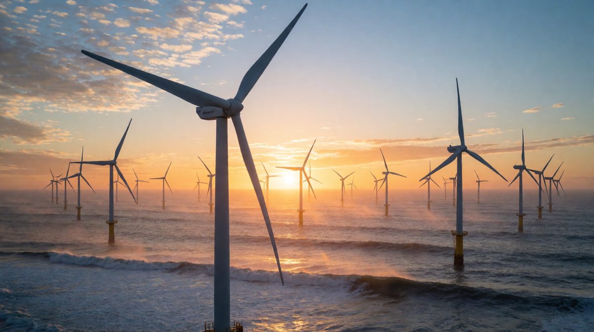 Offshore wind farms catch strong, steady winds