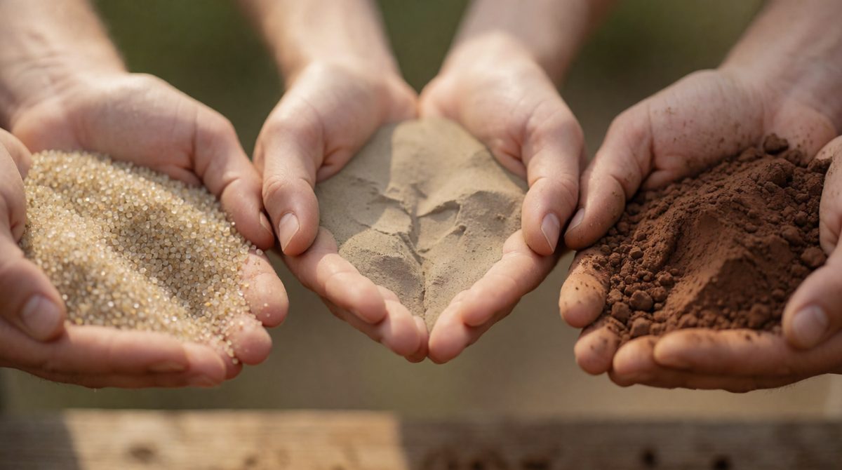 Sand, silt and clay are the mineral particles in soil