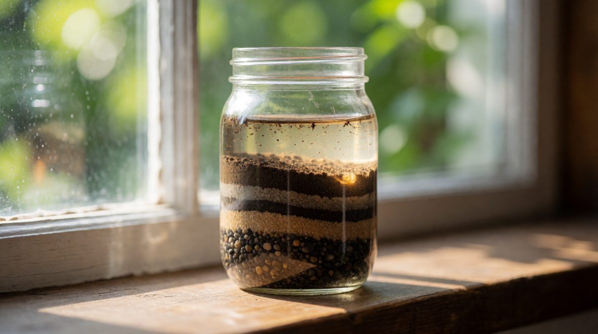 The jar test separates soil into its particle sizes