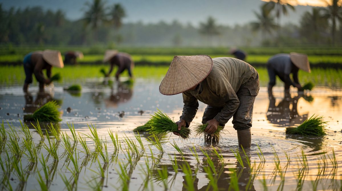 Rice farming is common across Asia