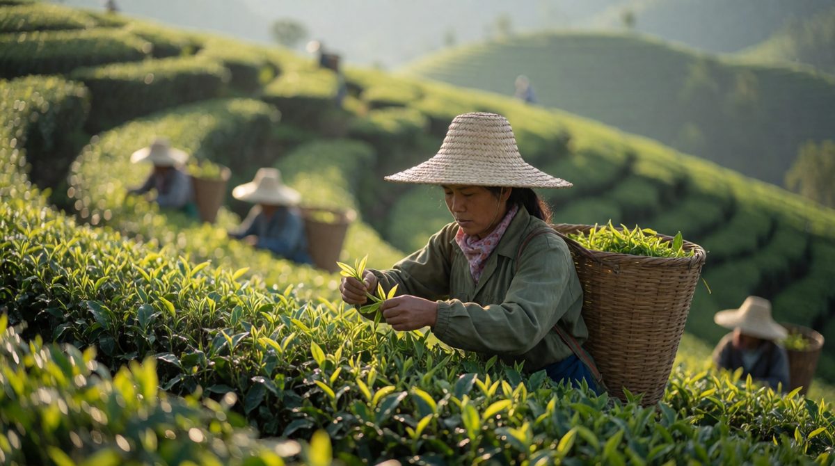 Cash crops like tea are grown to sell, often for export
