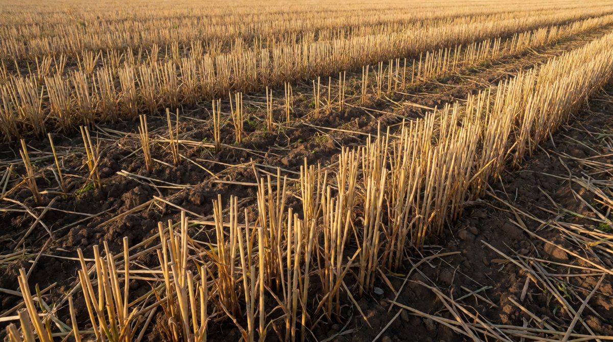 Leaving crop stubble protects the soil