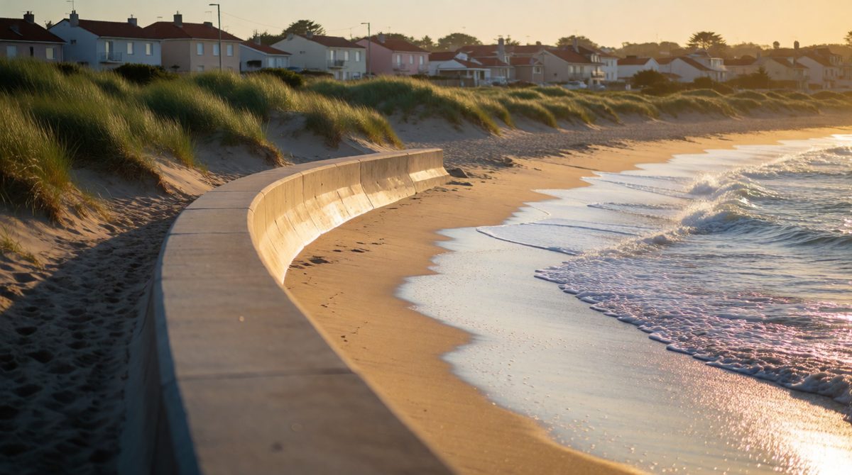A sea wall and restored dunes protecting a seaside town: adaptation means preparing for the change that is already coming