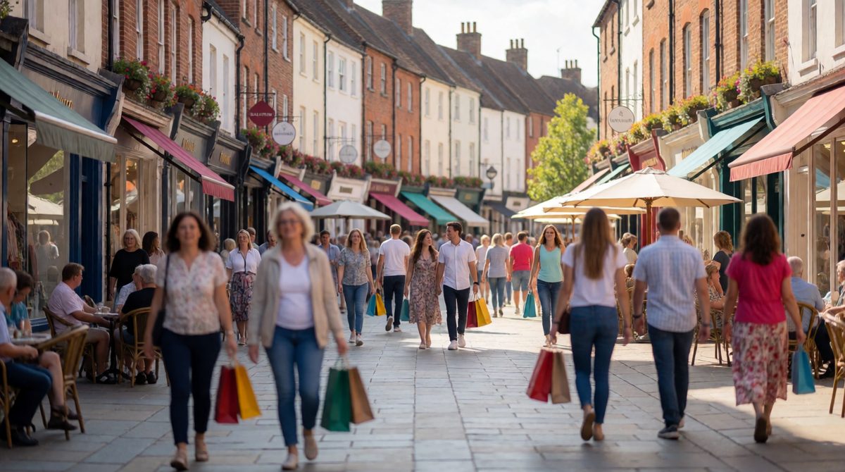 Is the number of shoppers linked to distance from the town centre?