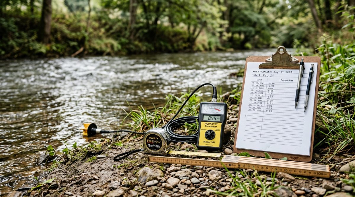 Fieldwork equipment for measuring a river