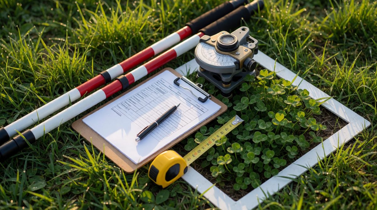 The right kit makes fieldwork accurate: tape measures, clipboards and ranging poles all have a job
