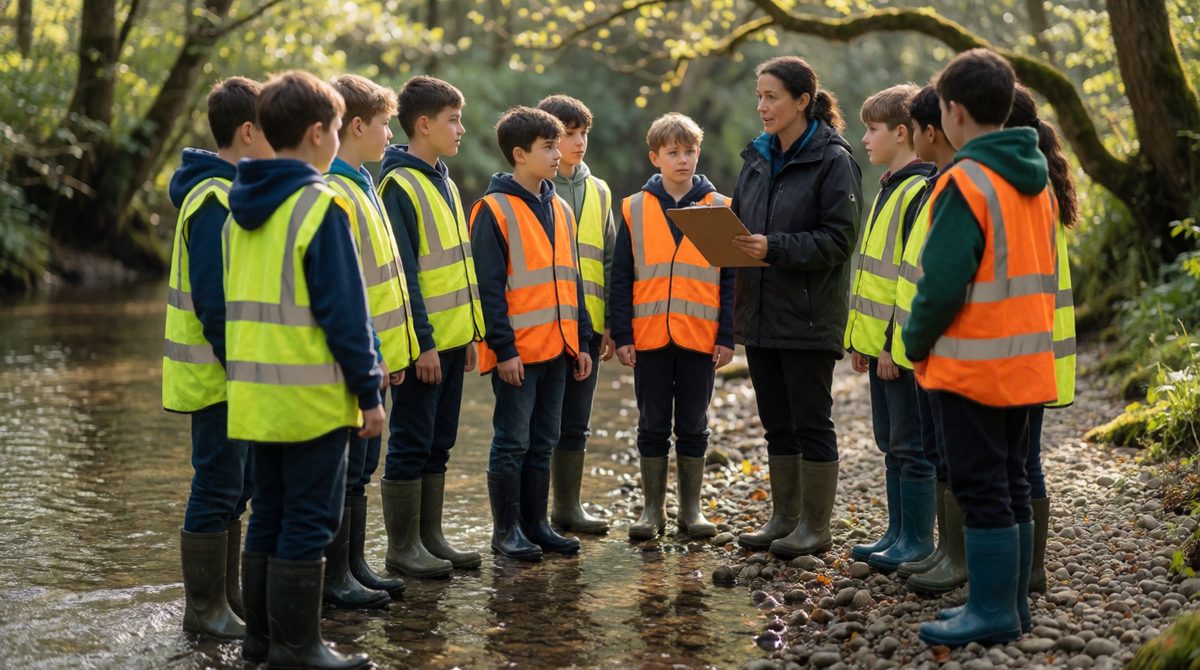 A safety briefing before fieldwork