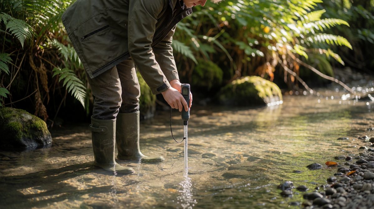 Measuring river speed with a flow meter