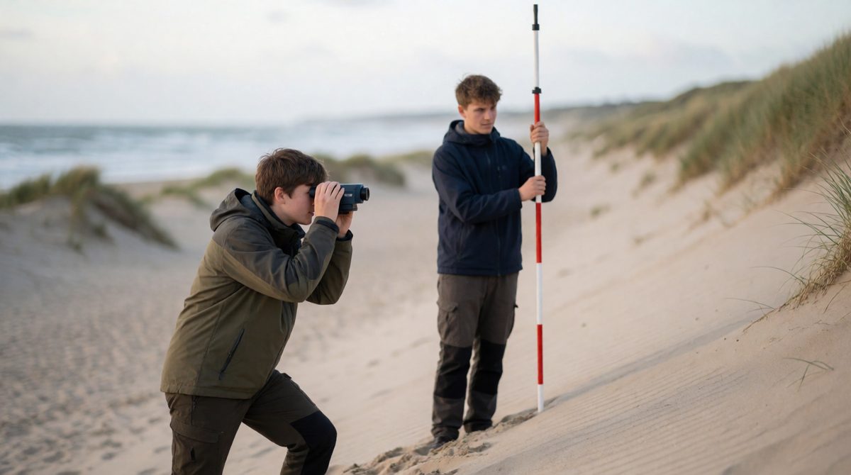 Measuring slope angle with a clinometer