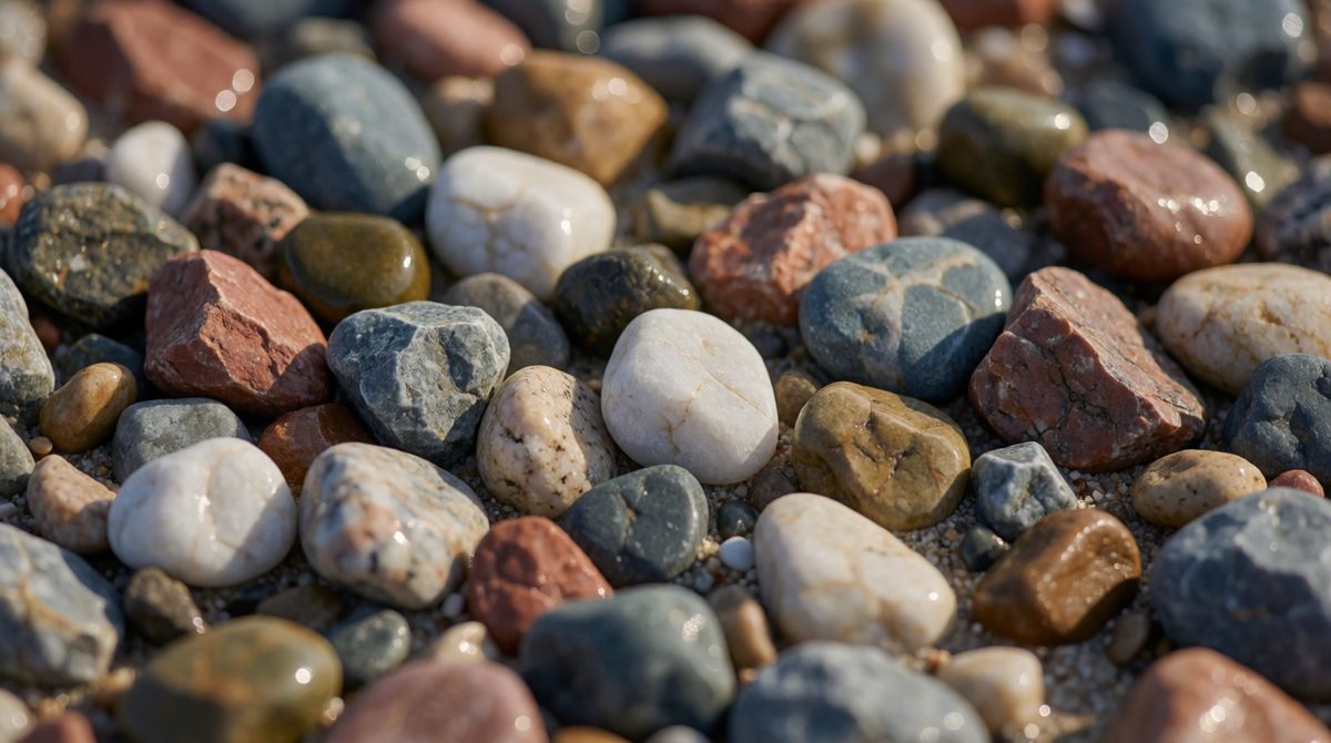 Pebbles get rounder as the sea wears them down