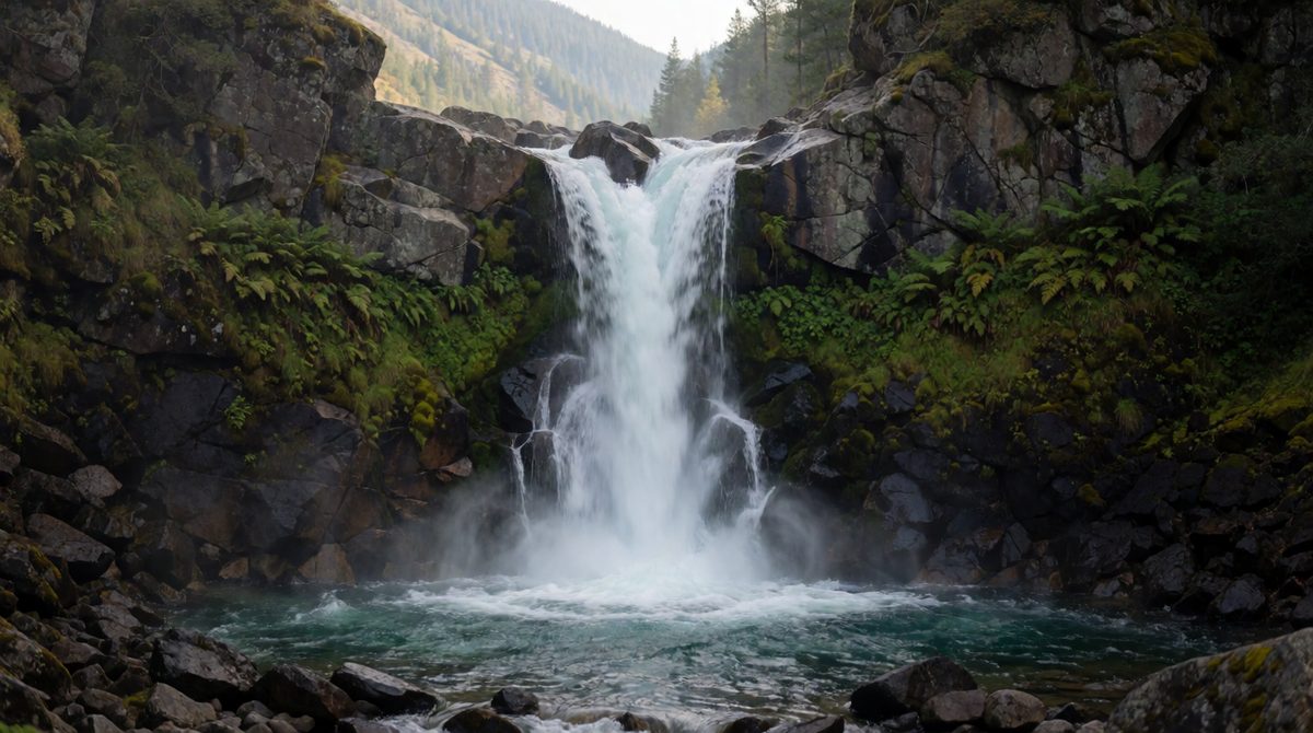 Waterfalls form in the upper course of a river