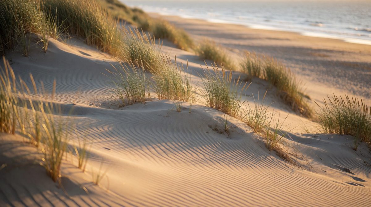 Marram grass holds the sand together so young dunes can grow into stable, vegetated dunes