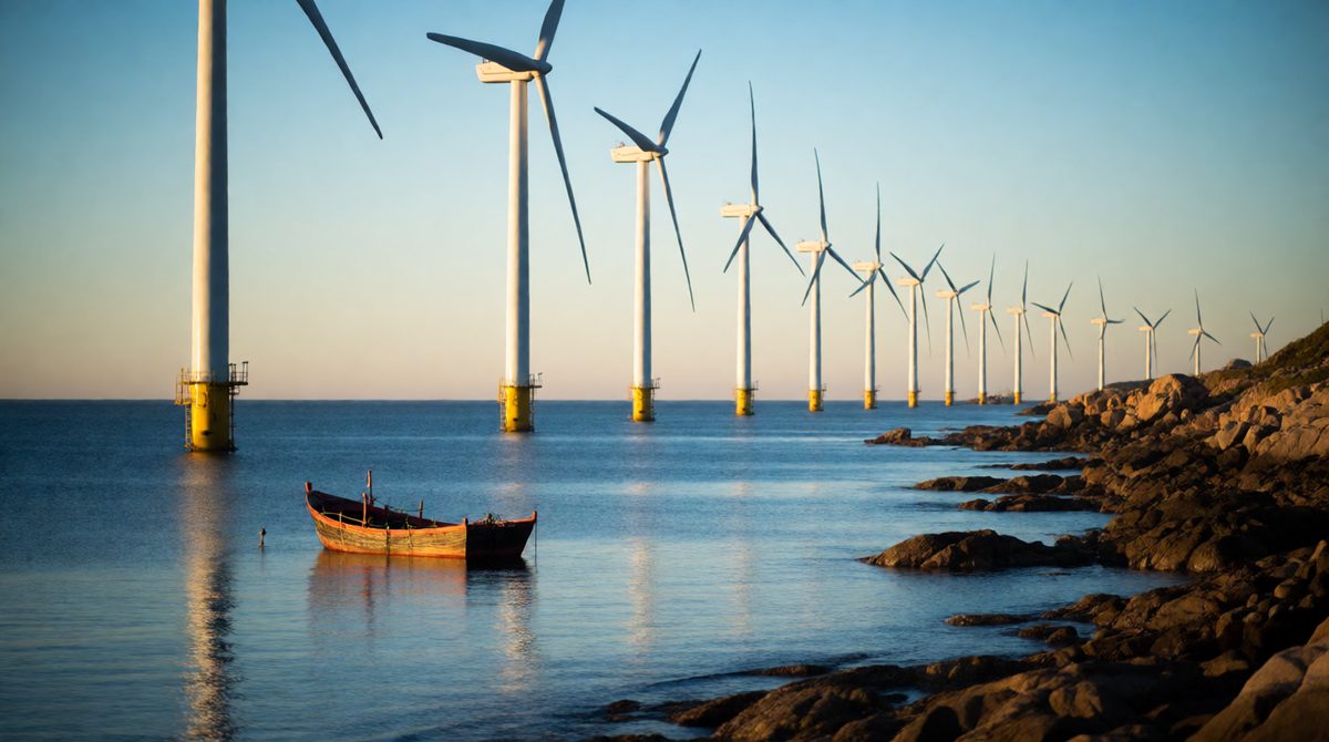 Offshore wind turbines turn coastal wind into clean electricity, one of the newer opportunities of living by the sea