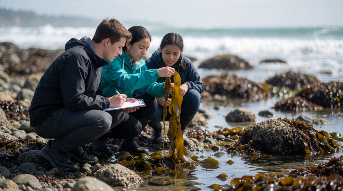Observing seaweeds on the shore