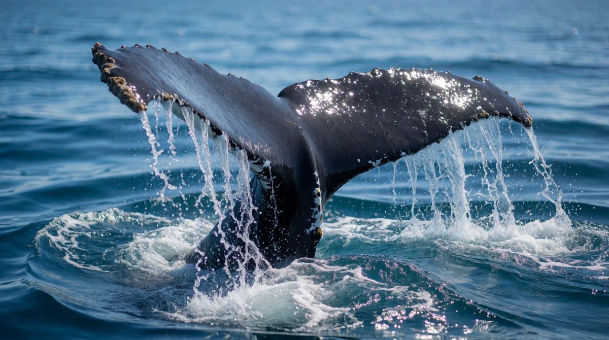 Humpback whales migrate between feeding and breeding grounds