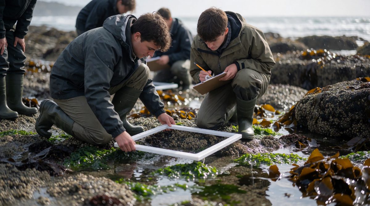 Using a quadrat on the rocky shore