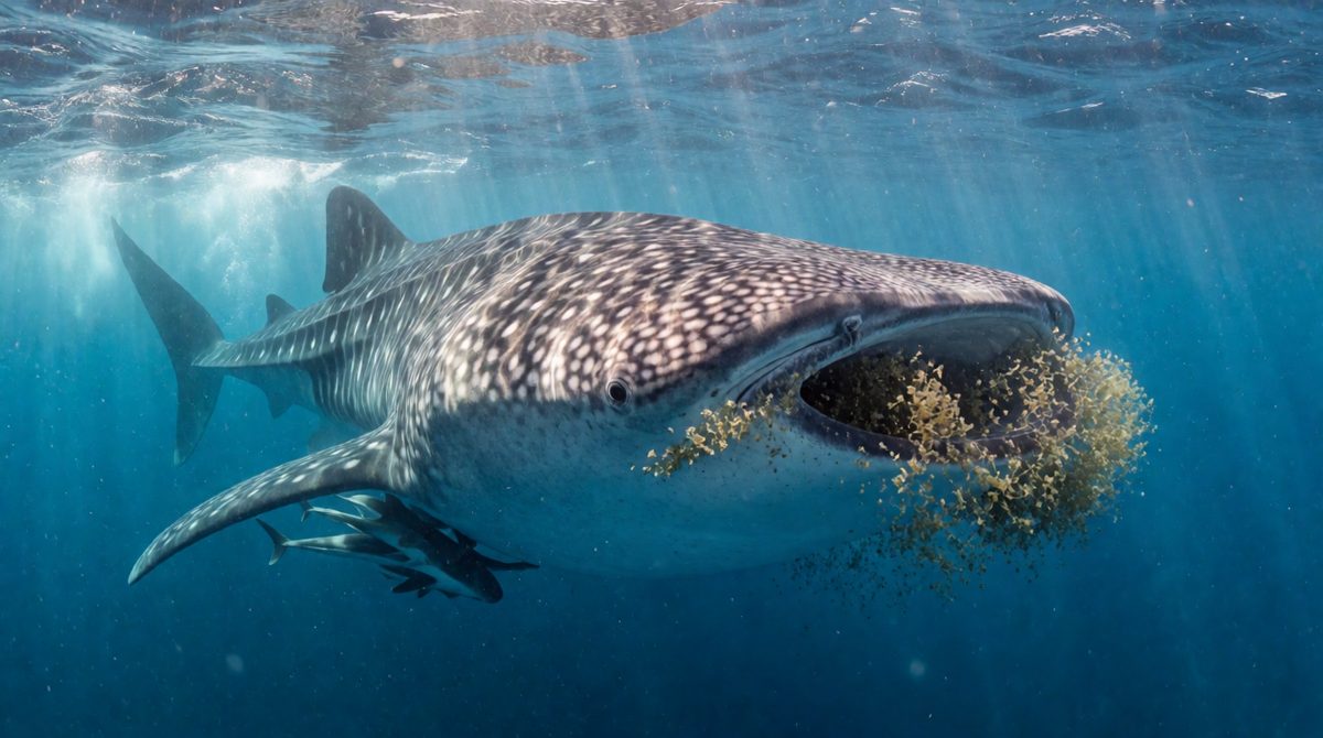 Open-ocean food webs link plankton to whales