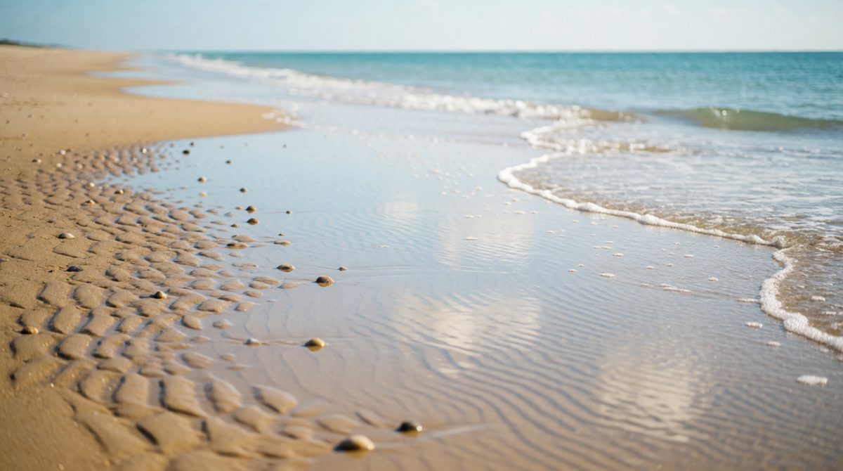 Sandy and muddy shores form where sediment builds up