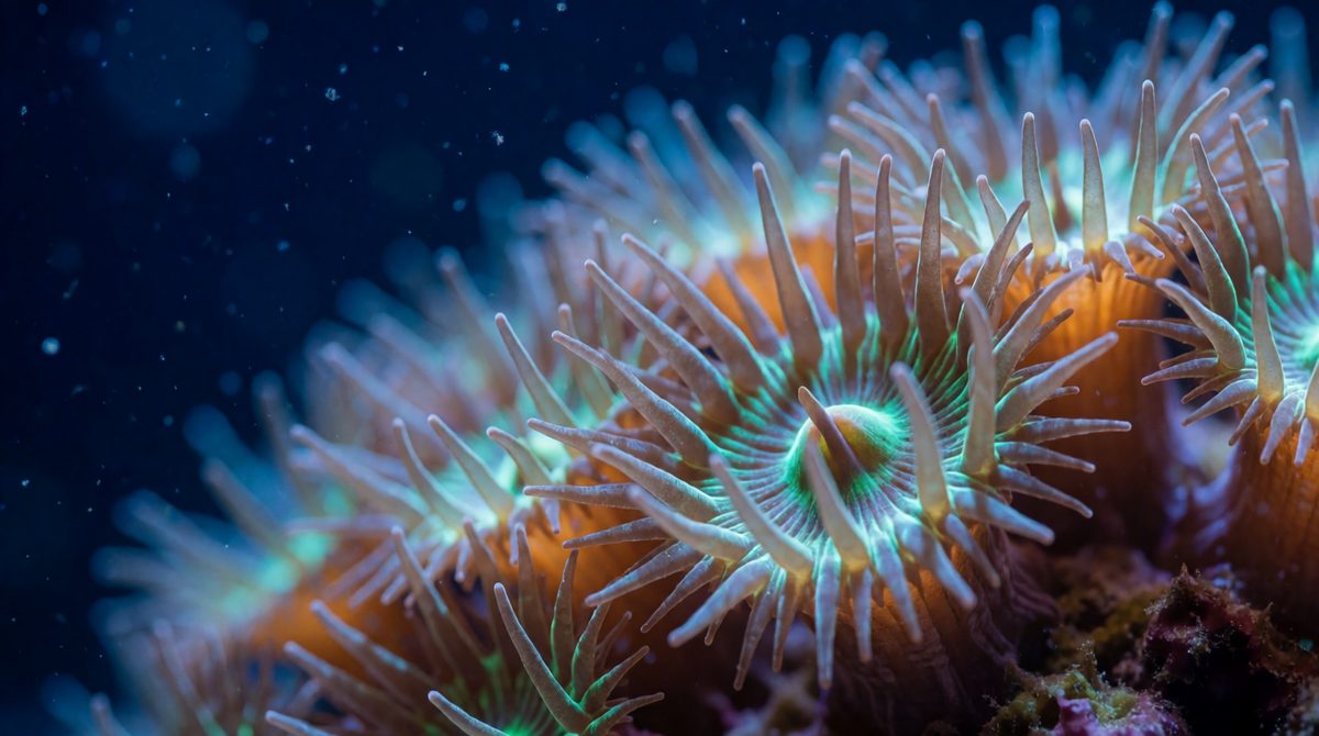 Coral polyps are tiny animals