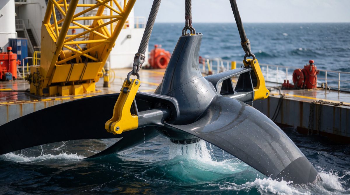 Tidal turbines generate power from the sea