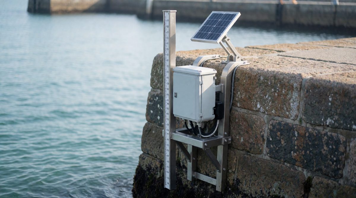 Tide gauges measure the height of the tide
