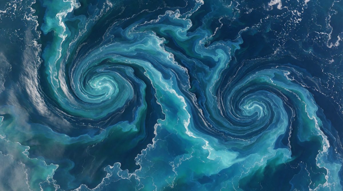 Earth's spin bends the paths of ocean currents