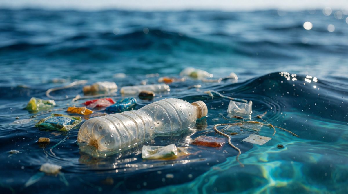 Floating plastic gathers in ocean gyres