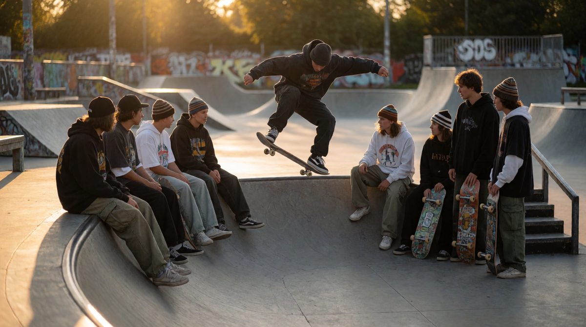 Skaters share most of mainstream culture but have their own style and slang - a classic youth sub-culture