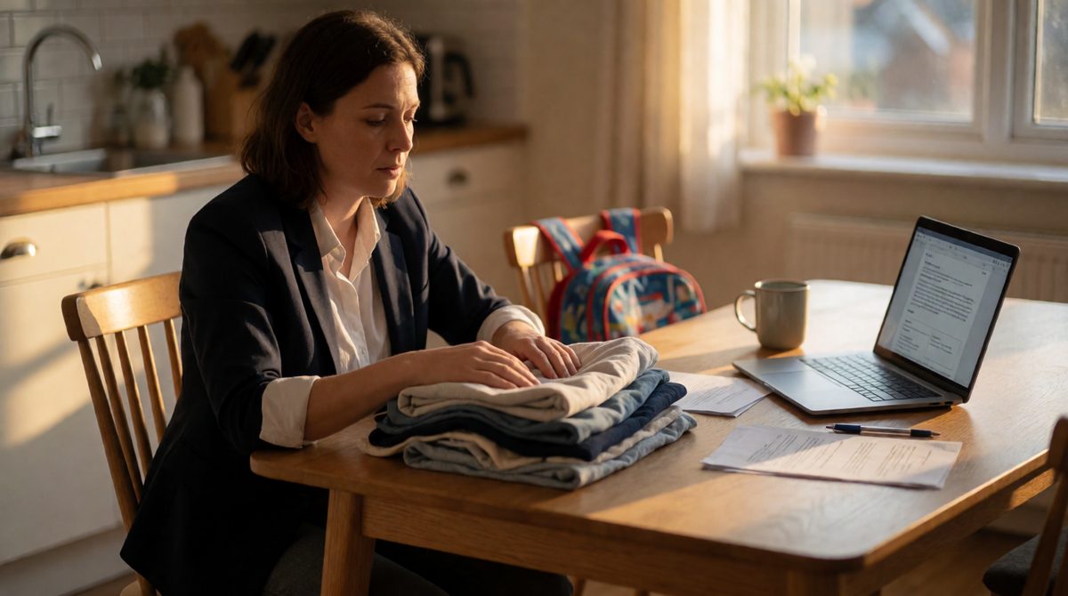 Laptop in one hand, laundry in the other: the dual burden means a paid job plus unpaid housework
