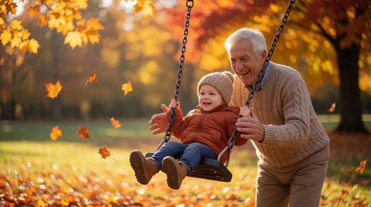 Grandad on the school run: many grandparents now provide childcare so both parents can work
