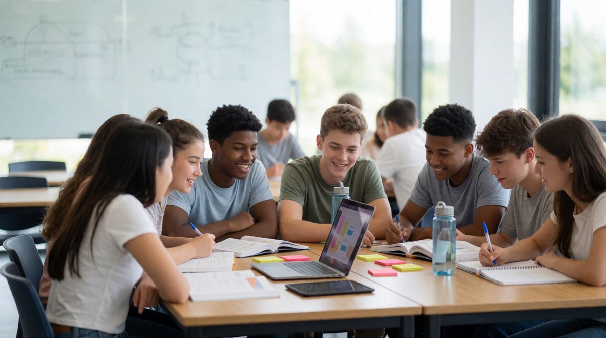 Classmates from many countries: international schools often teach in English and follow curricula like Cambridge