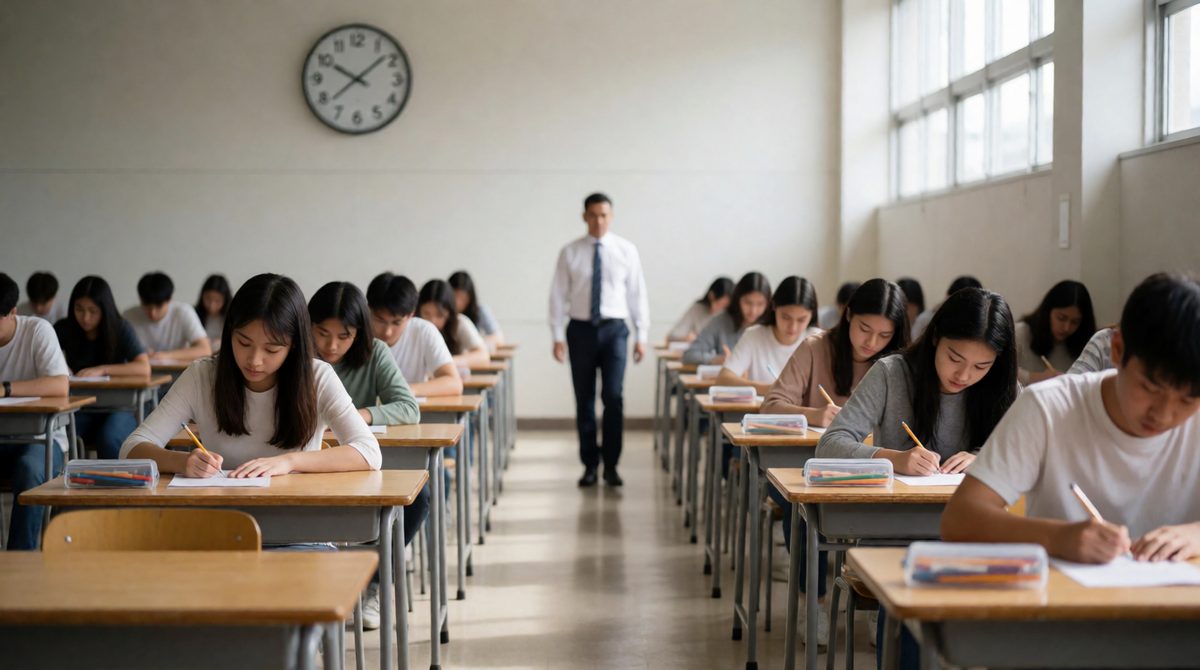 Everyone sits the same exam under the same rules - functionalists see this as the fair way to sort people into jobs (role allocation)