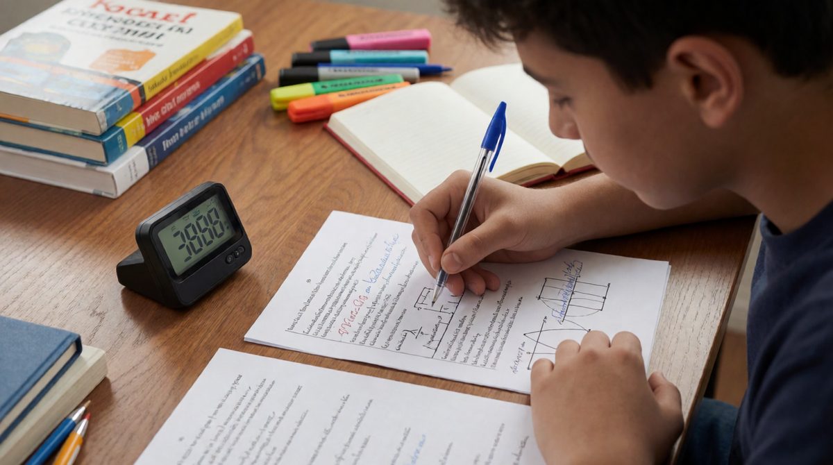 Practising exam questions builds confidence