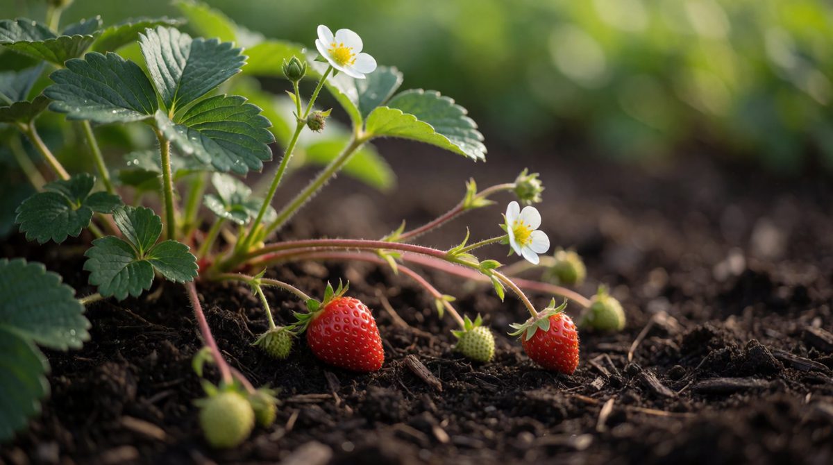 Strawberry plants reproduce asexually using runners