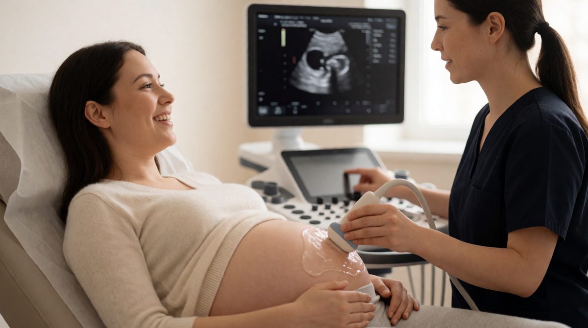A baby develops in the uterus after fertilisation
