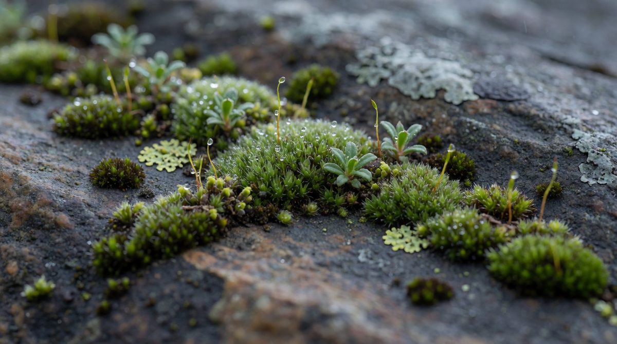 Bare land is gradually colonised - succession
